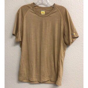 Icebreaker BodyFit 150 Shirt Mens Large Beige New Zealand Merino Wool Base Layer